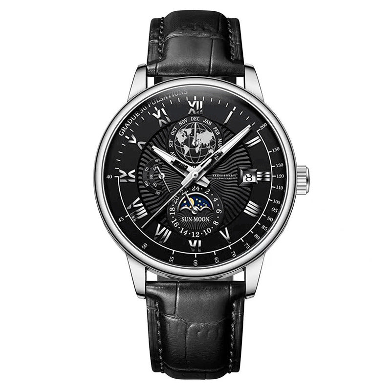 Genuine Leather Watch Men's Luminous Calendar Quartz
